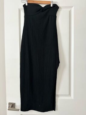 Black Midi Strapless Dress